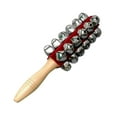 thumbnail image 3 of Sleigh Bell Shaker Rattle Musical Stick Iron and Wood Ergonomic Grip Early Education Christmas Holiday Kids, 3 of 9