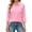 Pink#9527, variant on BOOMNY Women's 3/4 Sleeve Polo Shirts Solid Color Loose Summer Buttons Tops for Women