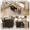 thumbnail image 6 of ANPOO 81" Extendable Kitchen Island with Hidden Trash Cabinet, Rolling Kitchen Cart on Wheels with Dining Table, Power Outlet & 2 Drawers, White Farmhouse Mobile Island for Small Kitchen, 6 of 10
