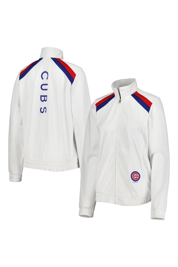 Women's G-III 4Her by Carl Banks White Chicago Cubs Red Flag Full-Zip Track Jacket