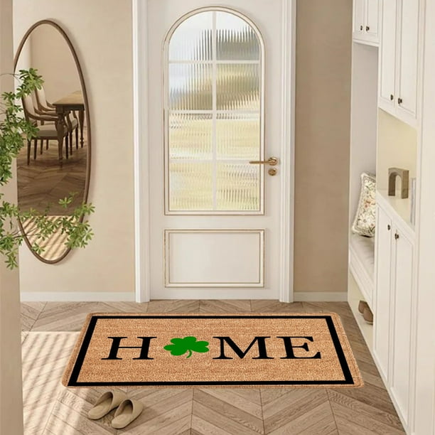 CaiYueKe St. Patrick's Day Door Mat Non Slip - Washable Super Absorbent Indoor Outdoor Welcome Rug with Rubber Backing, Bathroom Kitchen Floor Mats Festive Shamrock Decorations