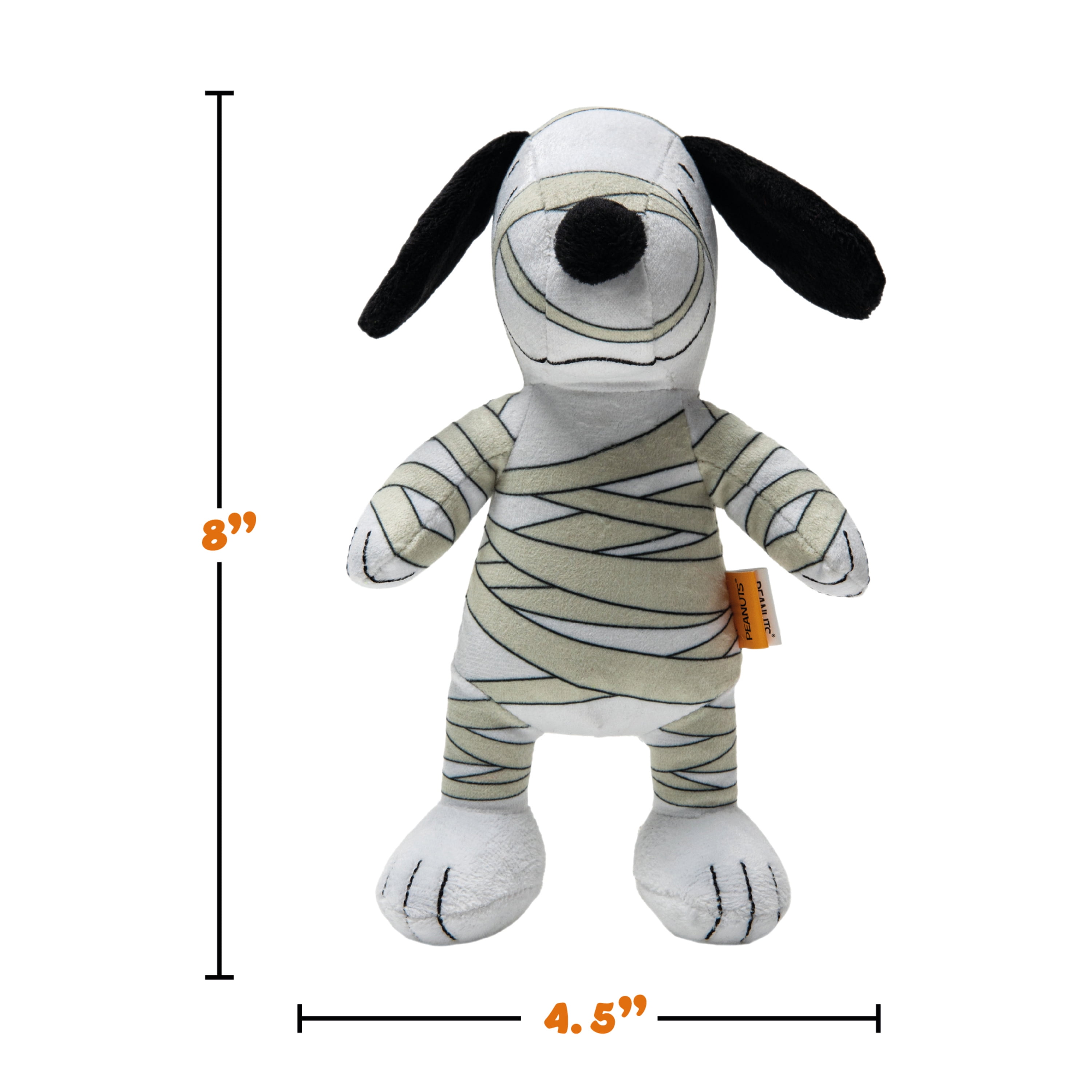 Peanuts Officially Licensed Snoopy Plush Dog Toy, Squeaky Dog Toys with Built-In Crinkle