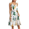 thumbnail image 2 of Ludearly Sundresses for Women 2026 Vacation Swimsuit Cover Ups Floral Beach Dress T-Shirts Tank Dresses S&Yellow, 2 of 7