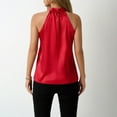 thumbnail image 5 of TTUHYWXI Women's Halter Tank Tops Satin Silk Backless Sleeveless Summer Camisole Going Out Top (Red, S), 5 of 9
