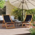 thumbnail image 1 of vidaXL Chaises de Plage Pliantes 2 Pcs Tissu Noir, 1 of 5