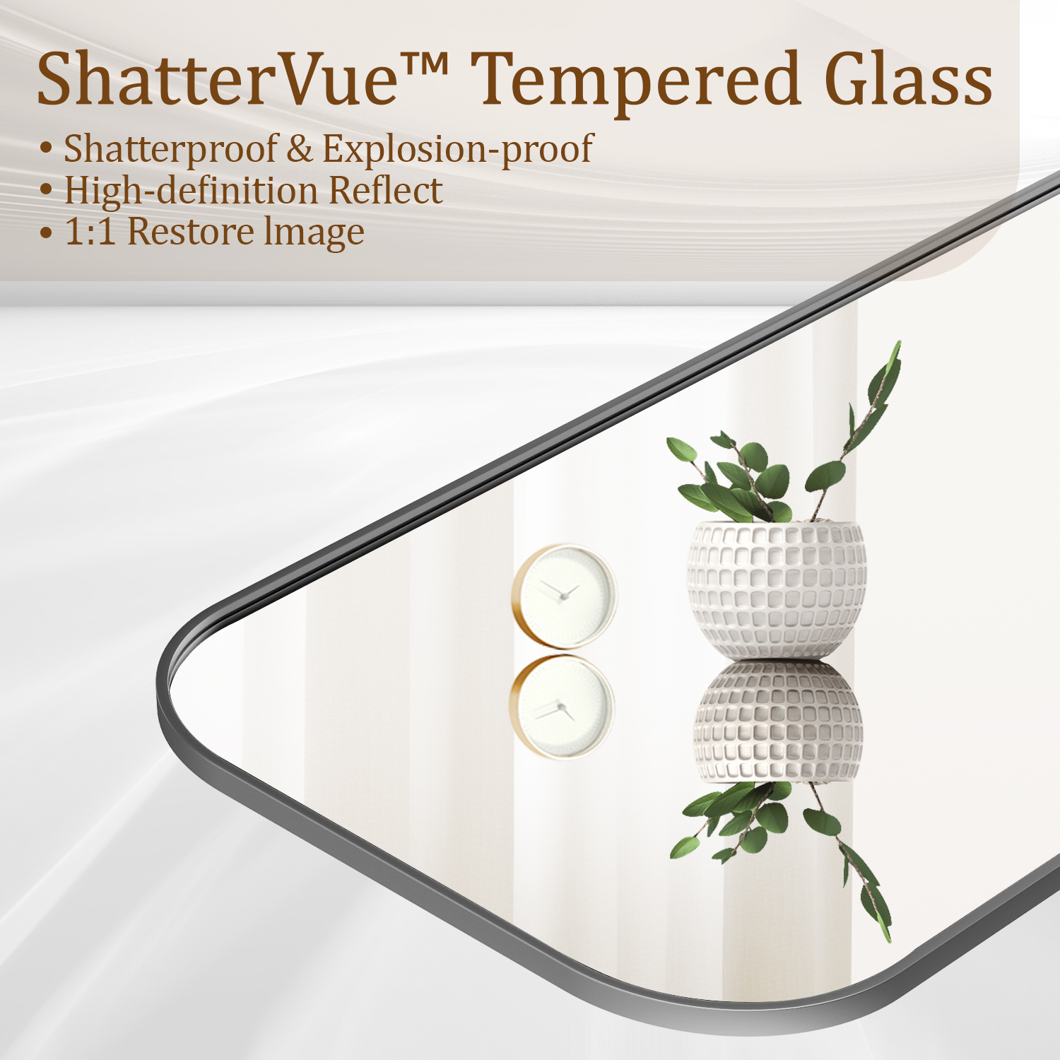 Easy4Home 56"x21" Arched Full Length Mirror Metal Frame Freestanding Mirror Wall-Mounted, Black