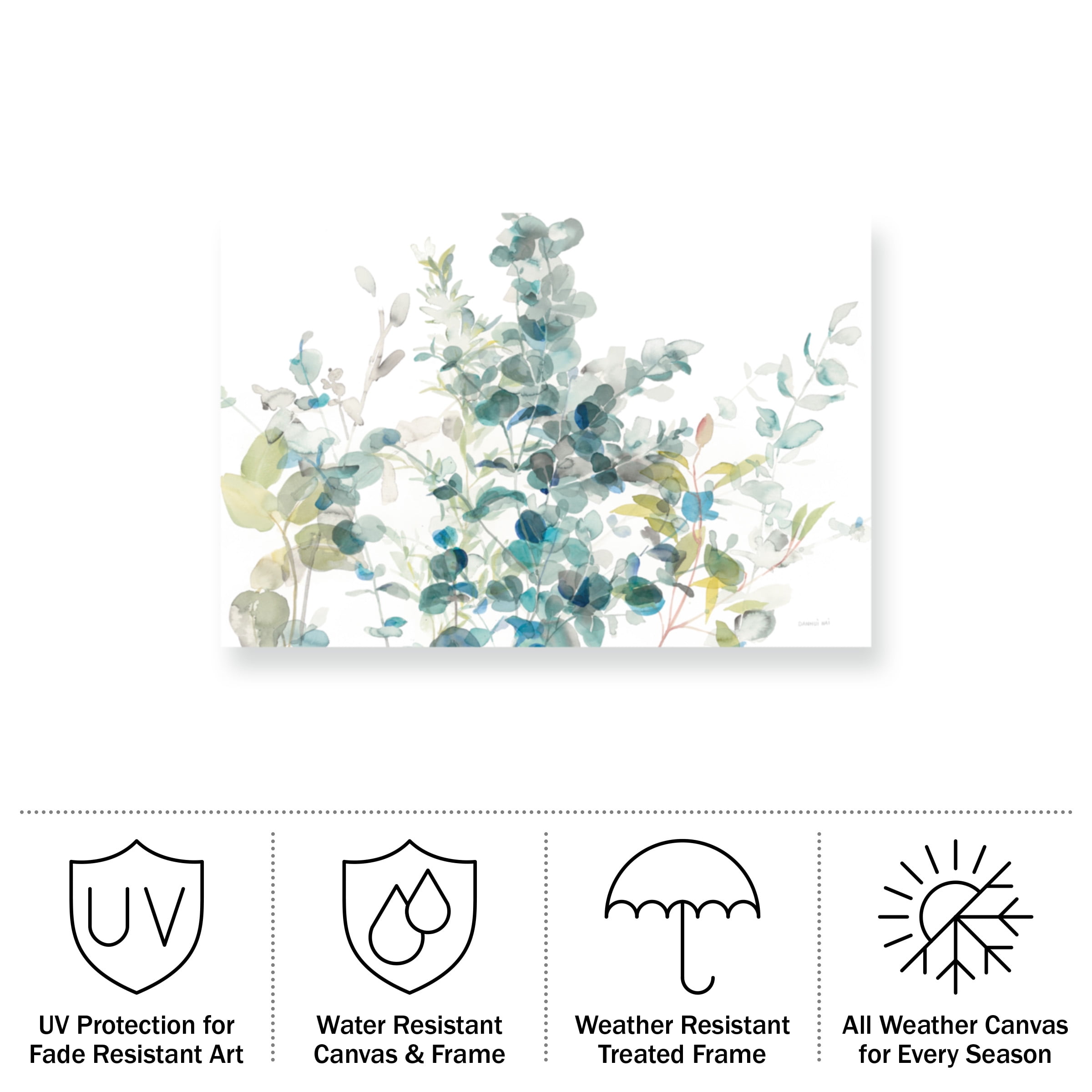 Danhui Nai 'Eucalyptus I White Crop' Outdoor All-Weather Wall Decor