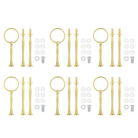 Uxcell 6 Set 3-Tier Cupcake Stand Hardware Fittings for Cake Stand, Small Arc Gold