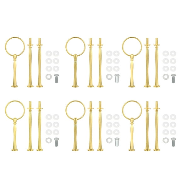 Uxcell 6 Set 3-Tier Cupcake Stand Hardware Fittings for Cake Stand, Small Arc Gold