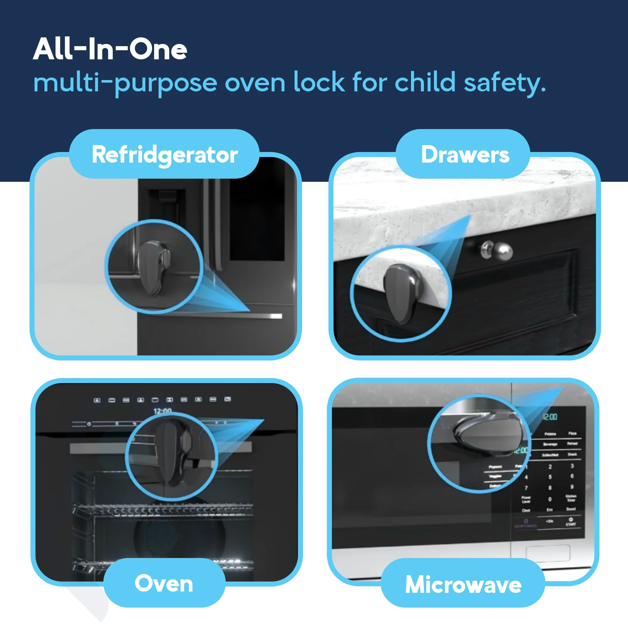 Baby Proof Me Heat-Resistant Oven Door Lock Black photo 4