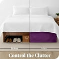 thumbnail image 4 of Bare Home Jupe de Lit Double Brossage - Premium 1800 Collection - Retombée de 15 Pouces - Grand Lit, Prune, 4 of 4