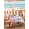 thumbnail image 2 of Outdoor Tablecloth with Umbrella Hole for Patio/Picnic/Party/Camping, Pink Coastal Waterproof Table Cloth Rectangle Table Cover Washable, Summer Ocean Coral Jellyfish Seahorse Starfish (60"x 102"), 2 of 8