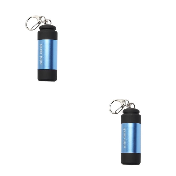Greeniant Mini-antorcha led luz usb carga 0.5W 25Lum portátil led mini antorcha linterna USB recargable llavero azul 2piezas Greeniant CBP061647