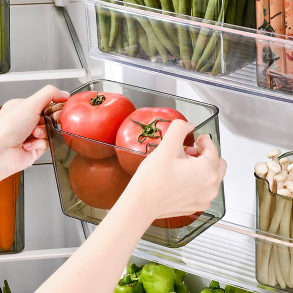 Specollect Refrigerator Organizer Box, Fridge Side Door Storage Containers Plastic Translucent,Classification Storage Box Transparent Fruit And Vegetable Storage Organise
