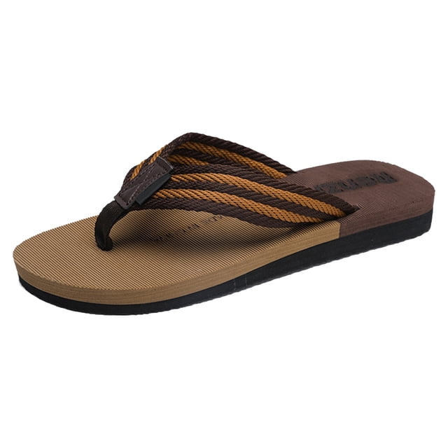 Wyzesi Slippers for Men with Arch Support foreign Trade Flip Flops for Men Beach Slippers for Men Summer Non External Wearing with Toe Christmas Slippers for Men