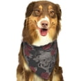 thumbnail image 6 of Naloa Skull and Red Roses Dog Bandanas 1PC Washable Triangle Dog Scarfs Premium Durable Fabric, for Small Medium Large Dogs and Cats, 6 of 6
