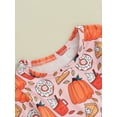 thumbnail image 5 of Bagilaanoe 2Pcs Toddler Baby Girl Halloween Outfits Pumpkin Print Long Sleeve A-Line Dress Tops + Leggings 6M 12M 18M 24M 3T Kids Fall Long Pants Set, 5 of 9