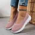 thumbnail image 6 of Women's Low Top Mesh Walking Tennis Shoes Lightweight Wedge Platform Non Slip Soft Sole Casual Sneakers Pink Size 6.5, 6 of 6