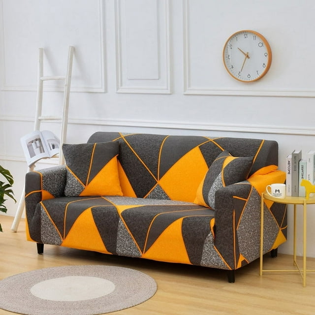 YIJIA Living Room Elastic Sofa Cover Chair Protector Universal Sofa Cover with Fixing Cord Machine Washable