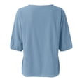 thumbnail image 4 of Clothing 2025 Womens Casual Short Sleeve Button Down Shirts Summer Plain Top Blouses with Pockets Womens Short Sleeve Button Down Shirts Official Collar Blouse Basic Simple Dress Shirt, 4 of 4