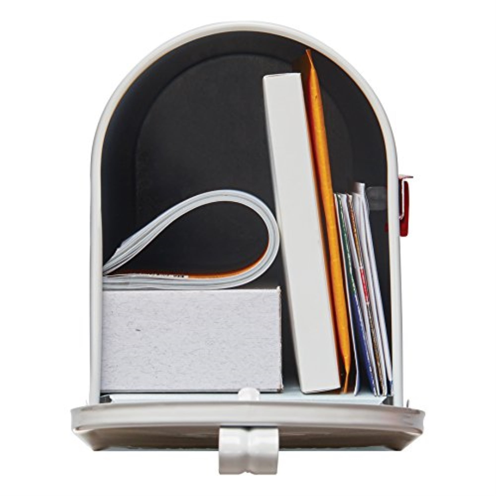 Gibraltar Mailboxes Elite Medium, Steel, Post Mount Mailbox, White, E1100W00