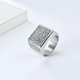 thumbnail image 3 of PAURO Men's Stainless Steel Hip Hop Round Cubic Zirconia Micro Pave Wedding Band Ring Silver Size 12, 3 of 5