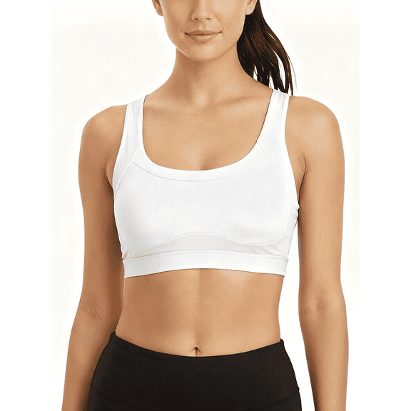 Women's Cross Back Sports Bra Wireless Activewear for Yoga, Running & Gym