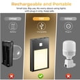 thumbnail image 3 of VST Motion Sensor Step Night Light, Rechargeable Battery Powered Led Light with Magnetic Suck Installation for Bedroom Hallway Stair Nursery Kids Room (2.68 inch 3000K 6Pack Black), 3 of 7