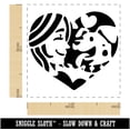 thumbnail image 2 of Woman with Dog Puppy Pet in Heart Self-Inking Rubber Stamp Ink Stamper - Red Ink - Small 1 Inch, 2 of 7