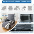 thumbnail image 6 of Aorsher 100% Waterproof Recliner Chair Covers That Stay in Place, Non-Slip Recliner Cover with 5 Pockets, Elastic Straps, Washable Reclining Chair Protector for Kids, Pets, Dogs, Grey, 30inch, 6 of 17