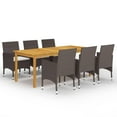 thumbnail image 1 of vidaXL 7 Piece Garden Dining Set Brown, 1 of 8