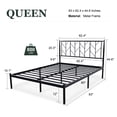 thumbnail image 2 of Amolife Queen Size Vintage Metal Platform Bed Frame with Headboard, No Box Spring Needed, Black, 2 of 7