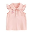 thumbnail image 2 of Fozruso Girl's Summer Vest T Shirt Baby Stylish Children's Style Blouse With Lace Cute And Fashionable Top For 1 8 Years Old Casual Tee,Sizes 100 Pink, 2 of 6