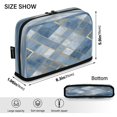 thumbnail image 3 of Standing Pencil Case with Base Large Capacity Stationery Pouch Pen Bag with Zipper for Women Men Blue Plaid Pattern, 3 of 7