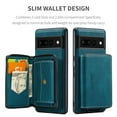thumbnail image 3 of for Google Pixel 7A Wallet Case, Minimalist Luxury PU Leather Magnetic Detachable Credit Card Holder, 2 in 1 Zipper ID Cash Slot, Magnetic Closure Kickstand Folio Flip Slim Cover,Blue, 3 of 7