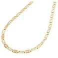thumbnail image 2 of Real 10K Tri-Tone Gold Solid Valentino Link Chain 4mm Necklace 16 Inches, 2 of 6