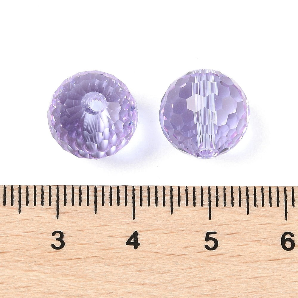 Glass K9 Glass Imitation Austrian Crystal Beads Faceted(128 Facets) Round Lilac 12mm Hole: 2mm