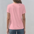 thumbnail image 6 of Lixiuxyad Women'S T-Shirts Basic T Shirts For Women Short Sleeve Casual Summer Tops Trendy Solid Loose Fit Tshirt,Pink XXL, 6 of 6