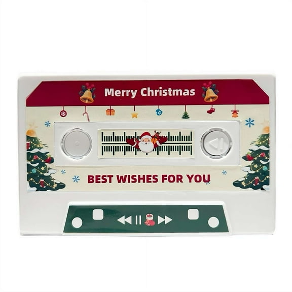 Christmas Greeting Card with Voice Recordable, 300-Second Blank Voice Recordable Talking Greeting Card for Friends Family