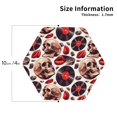 thumbnail image 2 of Naloa record lips Skull Leather Coasters for Drinks, Durable Drink Coasters 4 Set for Tabletop Protection, Luxurious Home Décor and Housewarming Gift ( {designName})Hexagon, 2 of 6