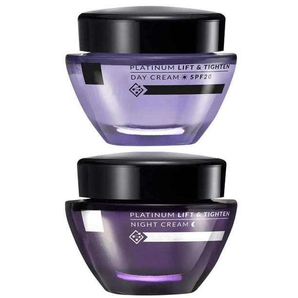 Set de crema de día y noche Platinum para el cuidado de la piel con SPF 20, 100 ml, 2 unidades