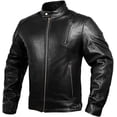 thumbnail image 1 of Veste de Moto en Cuir avec Armure pour Hommes, 1 of 3
