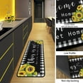 thumbnail image 4 of Sunflower Kitchen Rugs Set 2 Pieces Non Skid Black Kitchen Floor Rug and Mat Washable Kitchen Runner Rug Standing Area Mat for Fall Indoor Farmhouse Decor 17"x47"+17"x30", 4 of 6