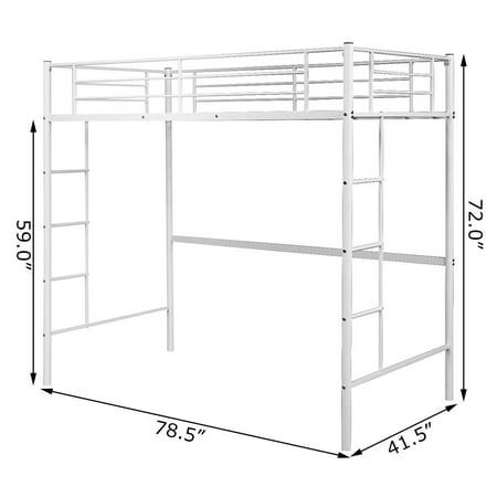 Lit Mezzanine 2 Places En Metal Gymax Walmart Canada