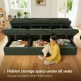 thumbnail image 4 of HONBAY Modular Sectional Sofa Bed with Storage, Cloud Chenille Upholstered Sleeper Couch for Living Room, Green, 4 of 9