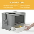 thumbnail image 3 of Dextrus Large Enclosed Cat Litter Box with Lid Cover&Litter Scoop,Front Entry Top Exit Door,Cat Self-Grooming Side Panel, and Easy Cleaning Tray ,Gray, 3 of 5
