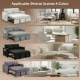 thumbnail image 2 of Vinform 55" 3 in 1 Convertible Sleeper Sofa Bed, Pull Out Loveseat Couch with Storage Pocket, Gray, 2 of 6