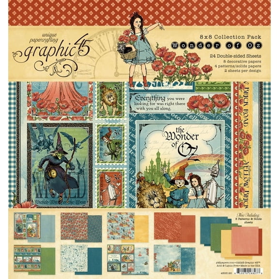 Graphic 45 Collection Pack 8"X8"-Wonder Of Oz
