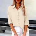 thumbnail image 3 of nochalofo Shirts for Women Light Yellow Ladies Drop Shoulder Slub Cotton Long Sleeve Easy And Comfortable Shirt With Pockets Shirts XXL, 3 of 5