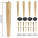thumbnail image 1 of Patas de madera maciza para muebles, pies de mesa oblicuos/Rectos, pies de silla antideslizantes, pies de repuesto con ranuras, 4 piezas, 1 of 5